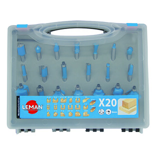 MECHE DE DEFONCEUSE ASSORTIES QUEUE 8 MM (COFFRET DE 20) Leman MECHE DE DEFONCEUSE ASSORTIES QUEUE 8 MM (COFFRET DE 20) Leman