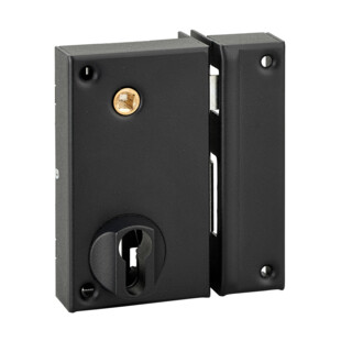 SERRURE EN APPLIQUE POUR GRILLE ET PORTAIL A CYLINDRE EUROPEEN "PROTECT" Thirard