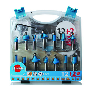 MECHE DE DEFONCEUSE ASSORTIES QUEUE 8 MM (COFFRET DE 14) Leman MECHE DE DEFONCEUSE ASSORTIES QUEUE 8 MM (COFFRET DE 14) Leman