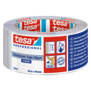 ADHESIF ALUMINIUM 63652 25 M X 50 MM Tesa