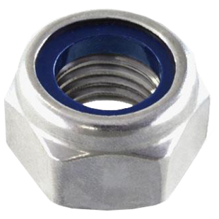 ECROU AUTO-FREINE A BAGUE NYLON SERIE EN ACIER ZN BLANC Viswood