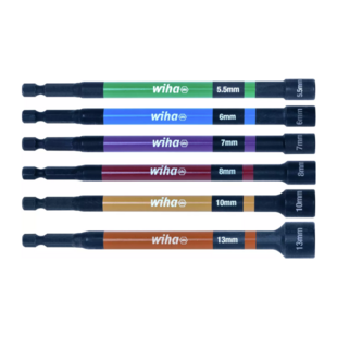 Jeu 6 douilles couleur magnétiques Wiha