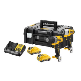 Kit 12V perc viss DCD701 + choc DCF801 + 2 batt. 3Ah Dewalt