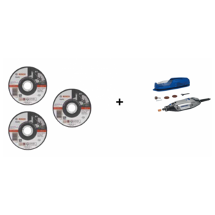 LOT 200 DISQUES A TRONCONNER 125X1,6MM + DREMEL Bosch