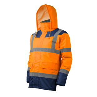 PARKA KETA MATELASSEE POLYSTER HI-VIZ ORANGE/MARINE Coverguard PARKA KETA MATELASSEE POLYSTER HI-VIZ ORANGE/MARINE Coverguard