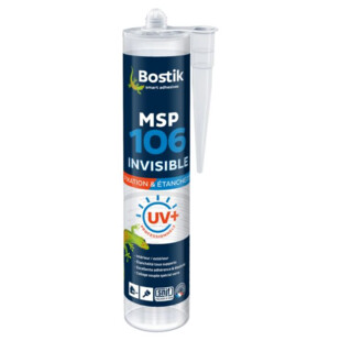 MASTIC COLLE MS POLYMERE MSP 106 UV+ INVISIBLE 290ML Bostik MASTIC COLLE MS POLYMERE MSP 106 UV+ INVISIBLE 290ML Bostik