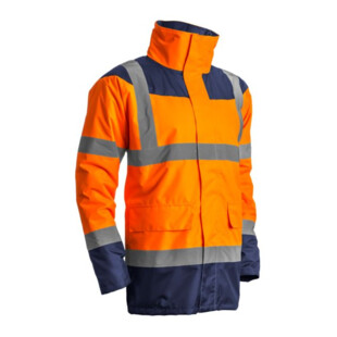 PARKA KETA MATELASSEE POLYSTER HI-VIZ ORANGE/MARINE Coverguard