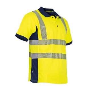 POLO MANCHE COURTE HAUTE VISIBILITE VISION MARINE/JAUNE Lma Lebeurre