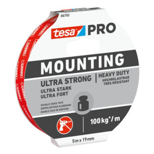 RUBAN DOUBLE FACE MOUNTING ULTRA STRONG 66792 BLANC 5 M X 19 MM Tesa RUBAN DOUBLE FACE MOUNTING ULTRA STRONG 66792 BLANC 5 M X 19 MM Tesa