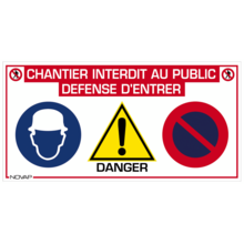 Panneau chantier interdit public
