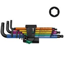 CLE MALE 6 PANS TETE SPHERIQUE 950/9 SPKL HEX-PLUS MULTICOLOUR 1 SB (JEU DE 9) (vignette) Cle male 6 pans tete spherique 950/9 spkl hex-plus multicolour 1 sb (jeu de 9)