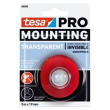 DOUBLE-FACE POLYESTHER SPECIAL PLASTIQUE 66965 TRANSPARENT 5 M X 19 MM (vignette) Double-face polyesther special plastique 66965 transparent 5 m x 19 mm