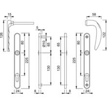 Poignée de porte étroite atlanta saillie réduite pvd