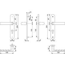 Poignée de porte plaque large  hamburg saillie normale