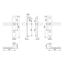 Poignée de porte large  étanche aev hamburg saillie  normale