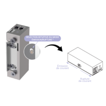 Gâche électrique à émission et rupture de courant