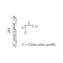 Gâche pêne dormant 1/2 tour