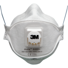 Masque anti-poussieres serie 3m aura 9300+ avec soupape