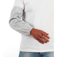 Manchette soudeur en croute de cuir gris clair la paire