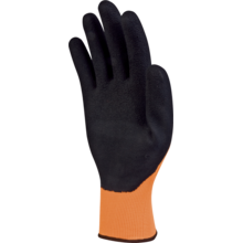 Gant tricot enduit mousse latex orange apollon vv733