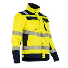 Blouson haute visibilite reflexion marine/jaune