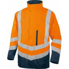 Parka haute visibilite optimum3 5 en 1 orange fluo/bleu marine