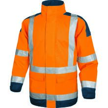 Parka haute visibilite easyview orange fluo/bleu marine