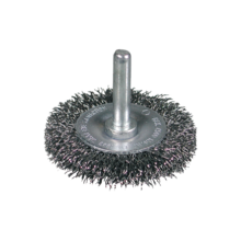 BROSSE CIRCULAIRE SUR TIGE FIL ONDULE (vignette) Brosse circulaire sur tige fil ondule