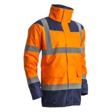 PARKA KETA MATELASSEE POLYSTER HI-VIZ ORANGE/MARINE (vignette) Parka keta matelassee polyster hi-viz orange/marine