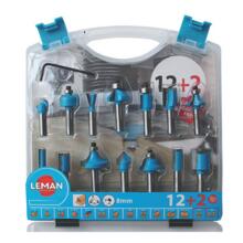 Meche de defonceuse assorties queue 8 mm (coffret de 14)