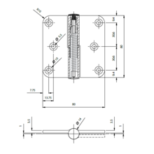 Paumelle alu ressort argtaclose 80/80a