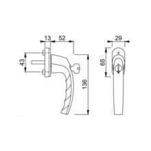 Poignée de fenêtre atlanta  tbt4 à clé