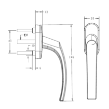 Poignée de fenêtre carol