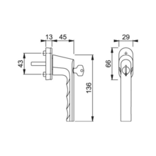 Poignée de fenêtre hamburg  tbt4 à clé
