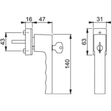 Poignée de fenêtre toulon  secuforte à clé