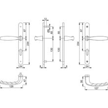 POIGNÉE DE PORTE ÉTROITE NEW-YORK SAILLIE NORMALE (vignette) Poignée de porte étroite new-york saillie normale