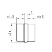 Raccord droit tube main courante diam 42