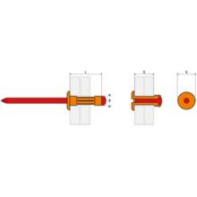 Rivet multigrip - alu/acier - tête plate