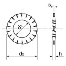 Rondelles eventail a dentures exterieures az