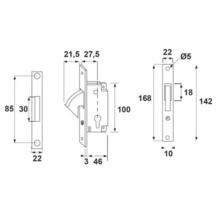 Serrure a crochet rentrant