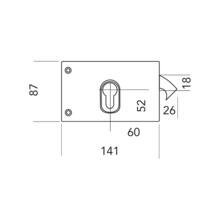 Serrure applique à crochet cylindre euro