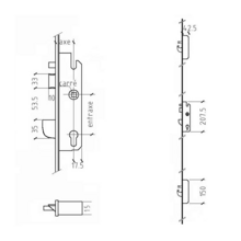 Serrure bs3700 standard - têtière 16