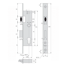 Serrure pêne dormant 1/2 tour