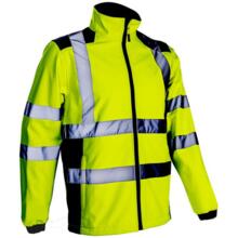 Veste softshell haute visibilite kanpa jaune/marine