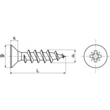 Vis bois inox tête fraisée pozi