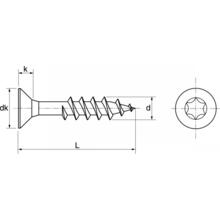 Vis bois tête fraisée torx inox 