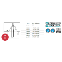 Vis fixation bac acier sur fer - z ral 5008
