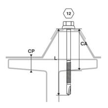 Vis fixation bac acier sur fer - i ral 8012