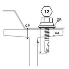 Vis fixation placage bac acier sur fer i